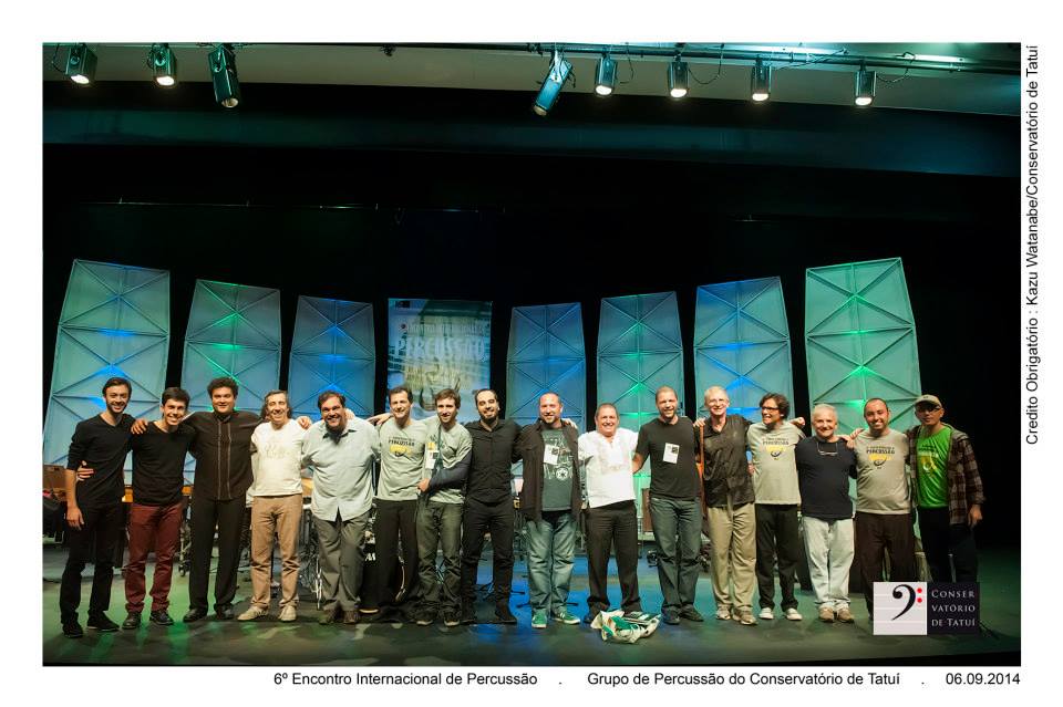 Hands On'Sembe with festival participants.  6th Encontro International de Percussao. Tatum, Brazil - 2014
