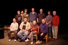 Hands On'Semble with Dave Mancini, Maestro Frederick Fennell, and Joe Caploe and family. University of Wisconsin, Platteville, 2003
