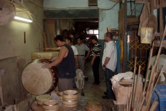 Randy visiting drum makers - Taiwan 2006